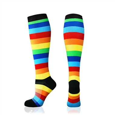 Calcetines de running de compresión a rayas